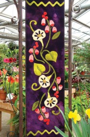 Fox Gloves and Morning Glories Wool Applique Runner