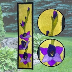 Great Glads Wool Applique Bell Pull
